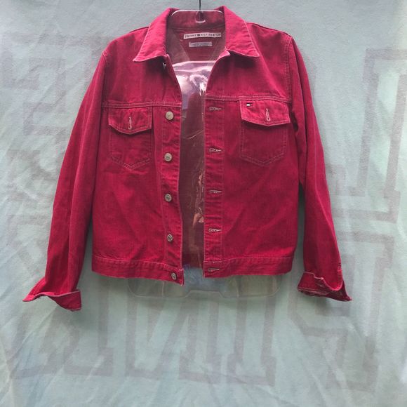 dark pink jean jacket